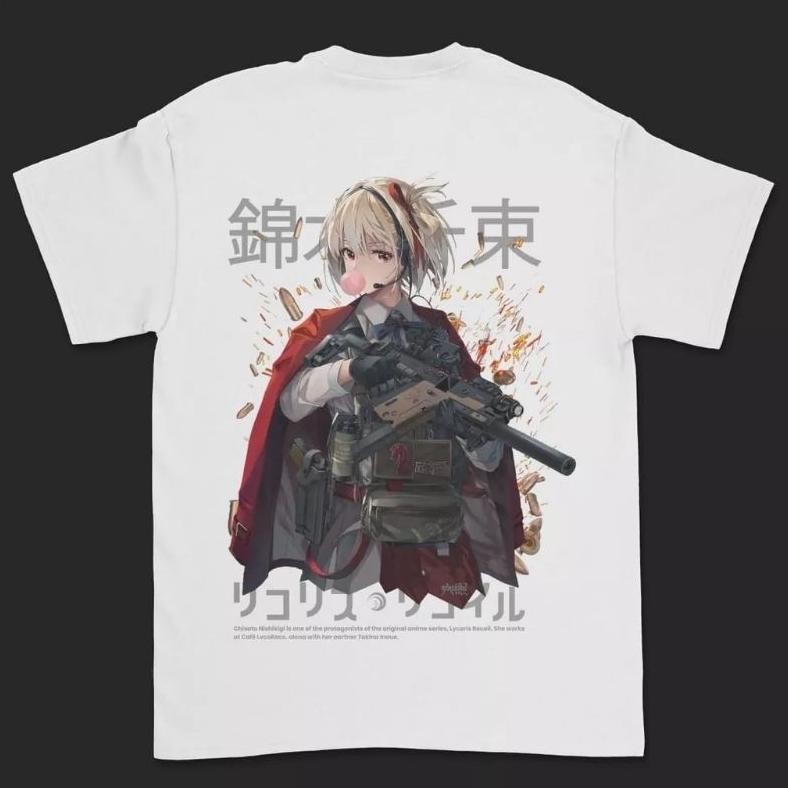 Promo Kaos Anime Lycoris Recoil Chisato Nashikigi Kaos Pria Kaos Distro