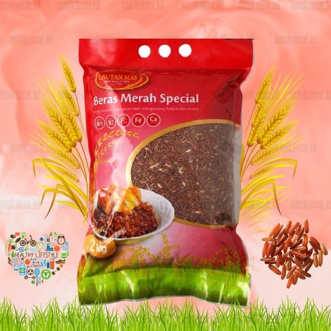 

Beras Merah PREMIUM Beras Diet Beras Diabetes Rendah Gula Kemasan 2kg WS