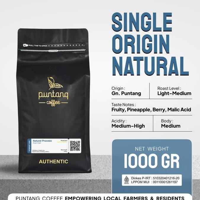 

READY KOPI ARABIKA PUNTANG 1KG - SINGLE ORIGIN NATURAL PROCESS ORGANIK TANPA GULA FRESH ROASTED