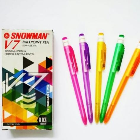 

Pen Pulpen Snowman V7 Warna Warni 12 Pcs