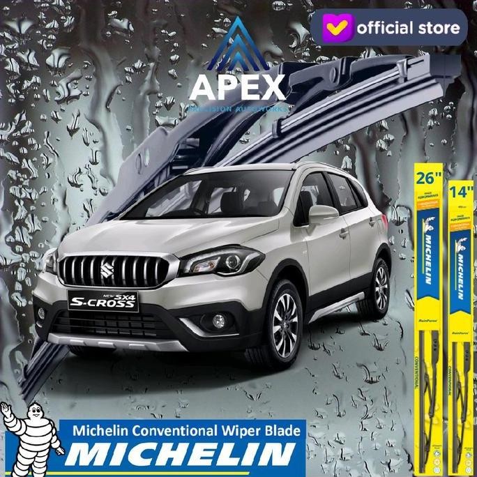 Promo Wiper Michelin Rainforce Suzuki S-Cross SX4 Original Karet Wiper