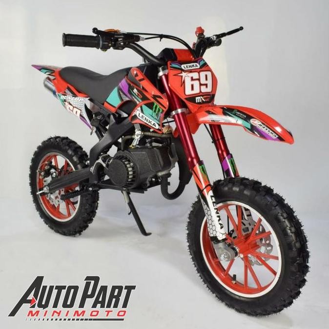 motor mini trail lenka mc69 mesin 2t 50cc tarikan tangan anak mini gp trail terlaris