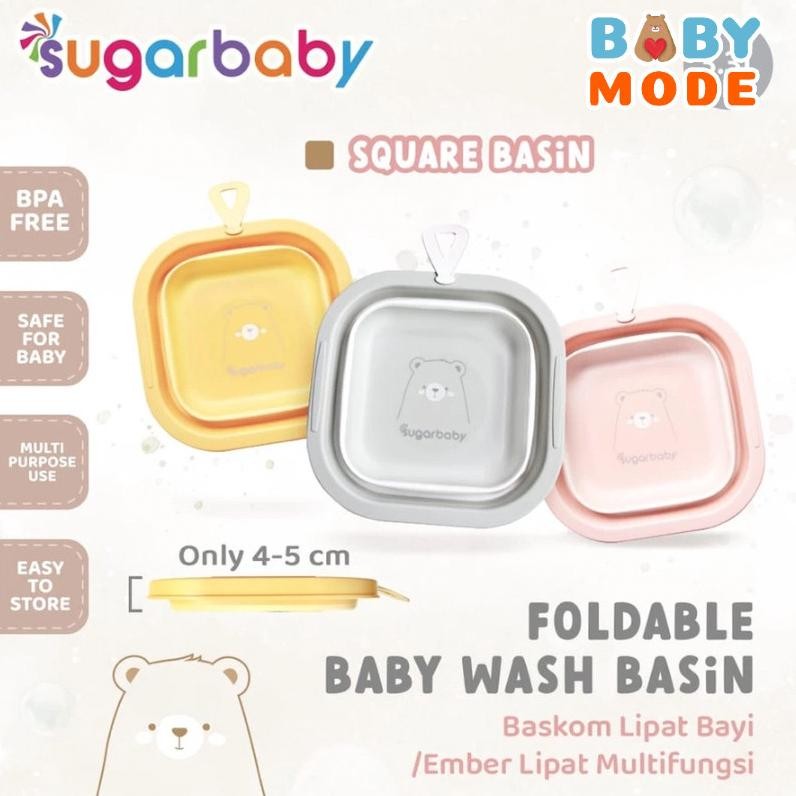 Kekinian - SUGAR BABY Foldable Wash Basin | Baskom Ember Lipat Perlengkapan Mandi Bayi Baru Lahir Su
