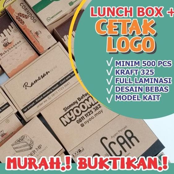 Lunch Box Paper Cetak Custom / Print Cetak Sablon Lunch Box M & L