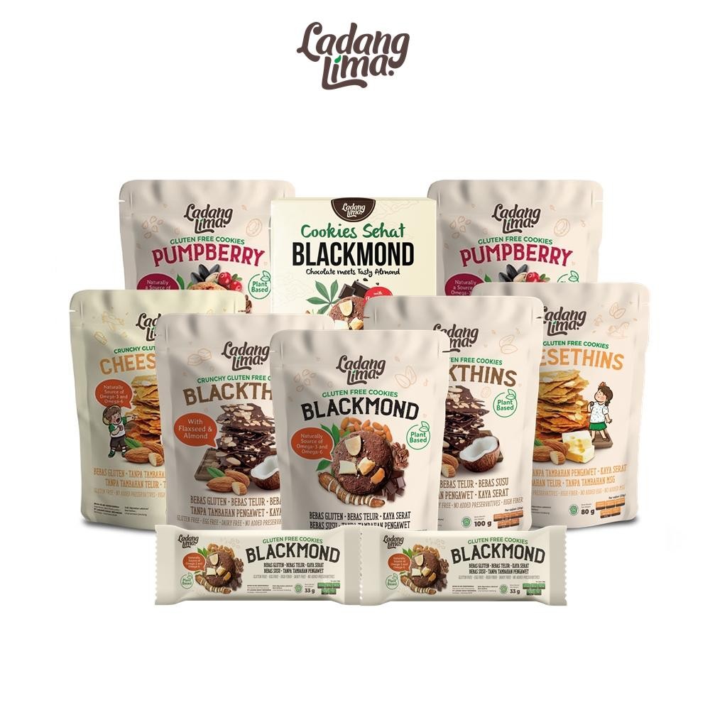 

READY STOCK Cookies Gluten Free Ladang Lima | Protein Cookies Rendah Kalori Cemilan Sehat ORI!