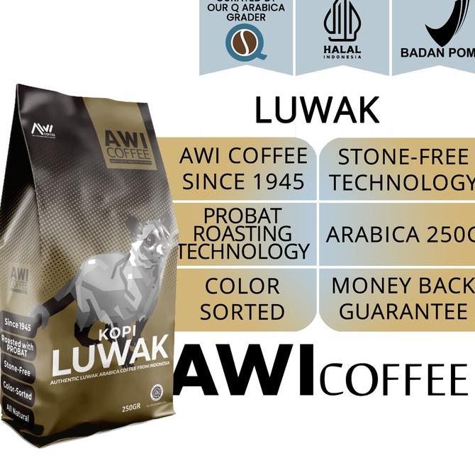 

Original Awi Luwak Coffee 250gr - Kopi Luwak Arabica Bubuk / Biji Sangrai Specialty Grade
