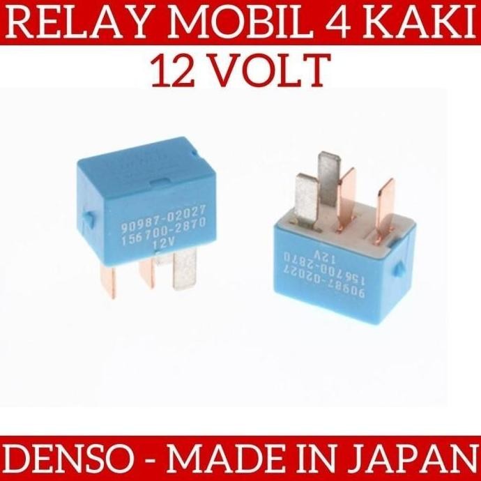 Original Denso Relay 4 Kaki 12 Volt Untuk Mobil 12V Biru Made In Japan