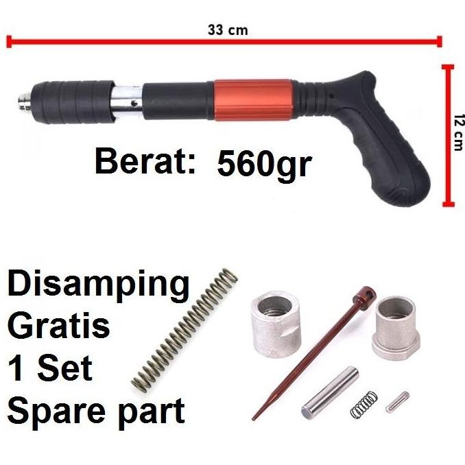 

Mini Stampset T500 Mesin Stamp Alat Tembak Paku 7.3Mm Beton Besi Baja