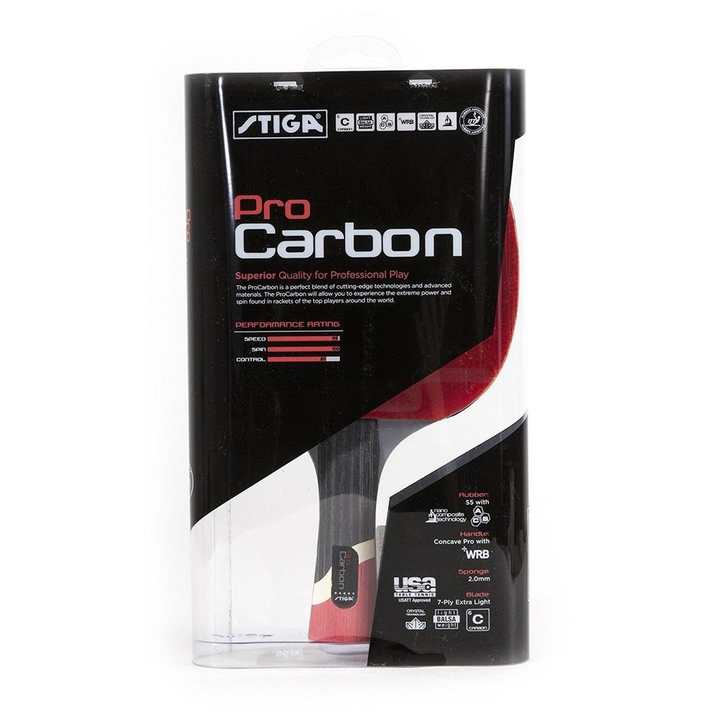Stiga Pro Carbon Table Tennis Racket (Raket Tenis Meja) Original Dan Terpercaya