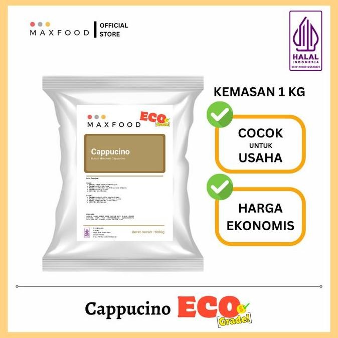 

Original MAXFOOD ECO Cappuccino Milkshake Powder 1KG - Minuman Bubuk Rasa Kopi