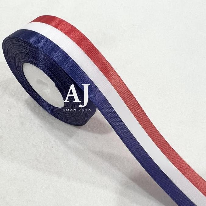 Pita Merah Putih Biru 1 Inch / 2,5 cm PS