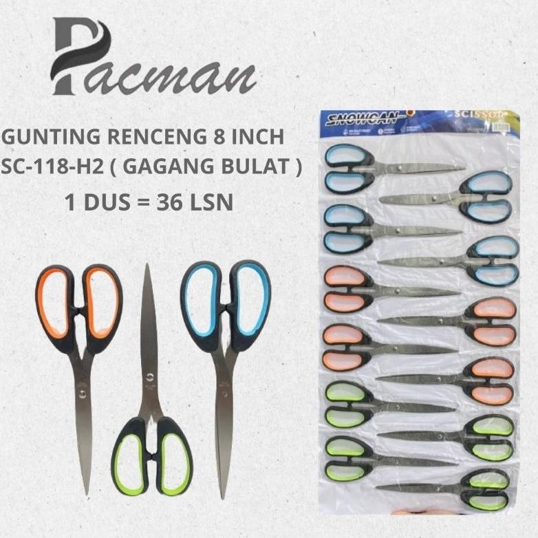 

GROSIR ( 12 pcs ) GUNTING RENCENG 8 INCH JUMBO PACMAN SC 118 RB3