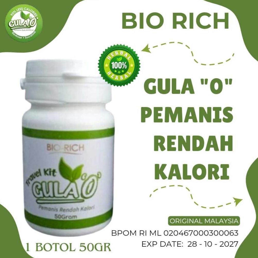 

DISTRIBUTOR RESMI GULA 0 NOL KALORI 1 BOTOL 50GR ORIGINAL BIO RICH MALAYSIA Nugi