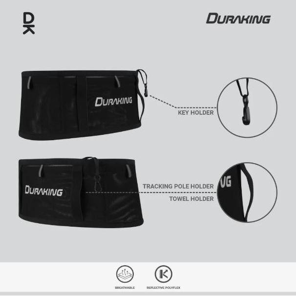 Baru Duraking V2 Running Belt Sabuk Lari Unisex Black Sabuk Sport Outdoor
