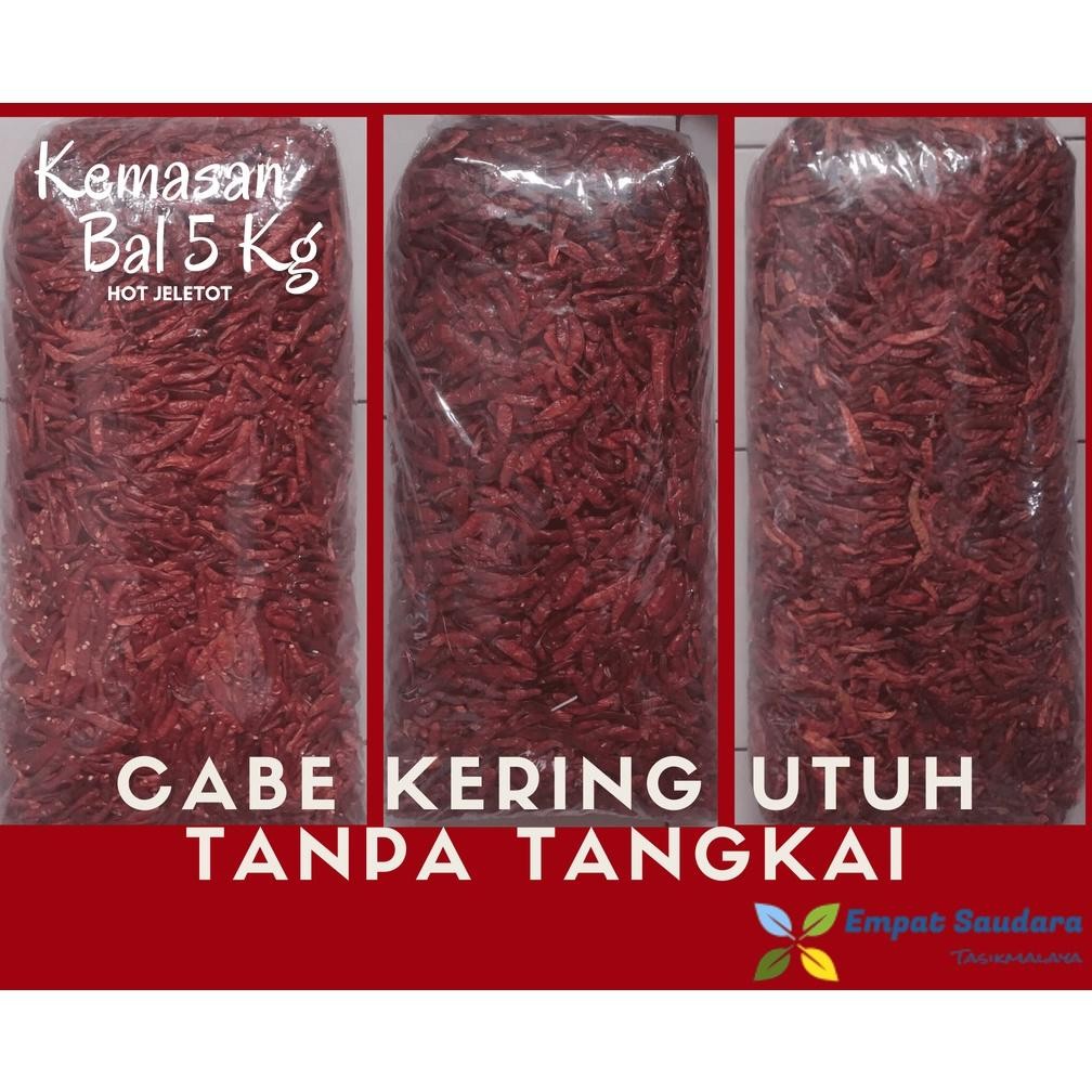 

Cabe Pedas Kering Tanpa Tangkai Kemasan 5 Kg Nugi