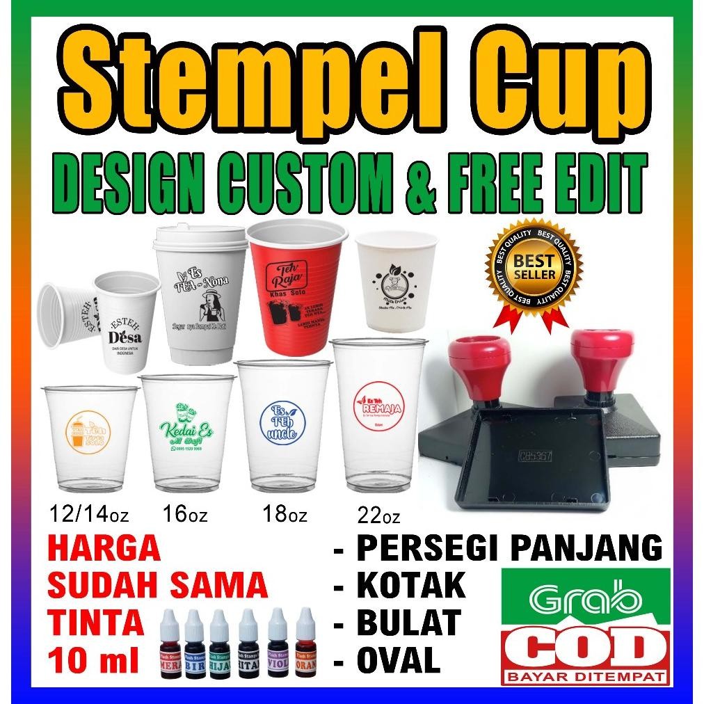 

STEMPEL GELAS CUP/SETEROFOAM/PLASTIK/KAYU - GRATIS TINTA DAN CLEANER (PEMBERSIH TINTA) RB3