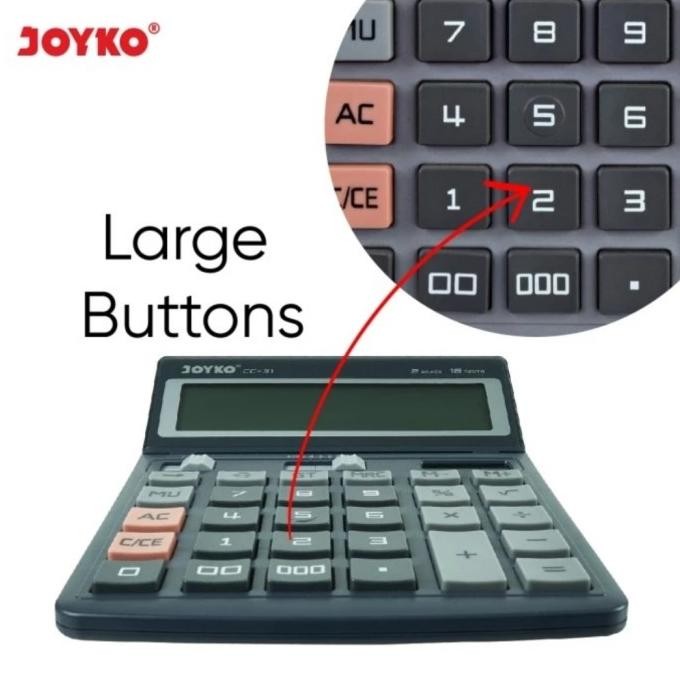 

JOYKO CC-31 CHECK ULANG 16 Digit CALCULATOR - Big LCD Kalkulator CC 31 ORIGINAL RB2