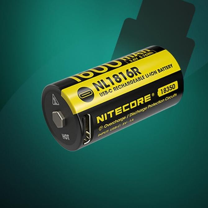 New NIORE Baterai Rechargeable 18350 Li-Ion 3.6V 1600mAh 1 PCS - NL1816R