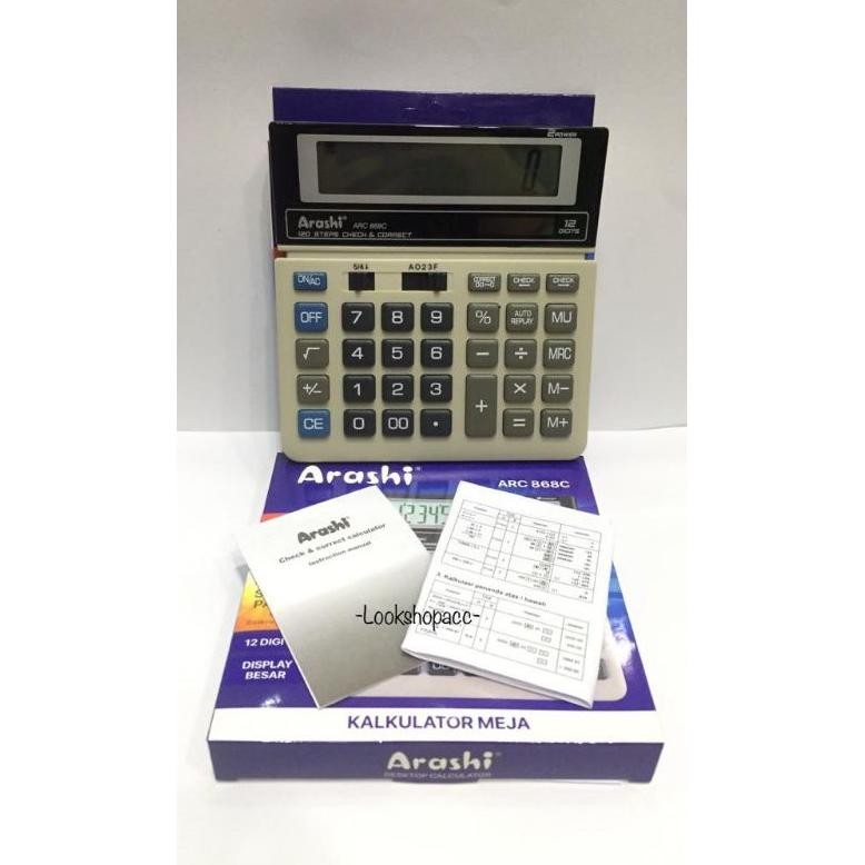 

Arashi Desktop Calculator ARC 868C Kalkulator 12 Digit Layar Besar Solar Panel RB2