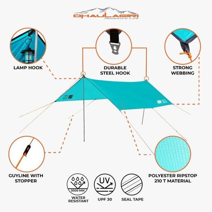 Terbaru Dhaulagiri Flysheet 3X4 Meter Ultralight Waterproof