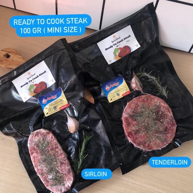 

100 gr Australian Steak Siap Masak HALAL Steak meltique Marinasi Daging Sapi Meltic Ready to cook steak tenderloin Nugi