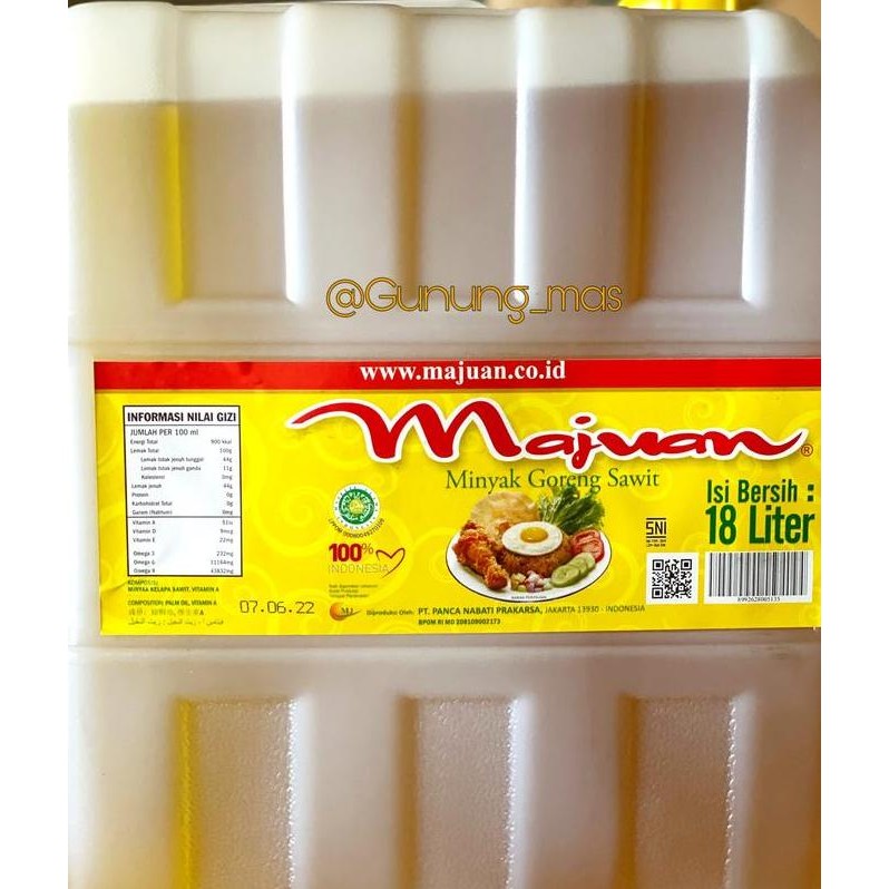 

Minyak Goreng Majuan 18 L Jerigen bs
