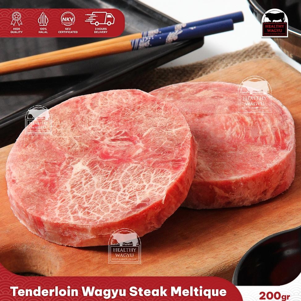 

Tenderloin Wagyu Steak Beef Meltique Halal 200gr Healthy Wagyu Nugi