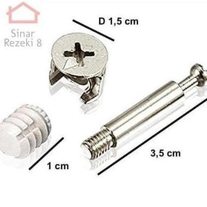 Set Minifix S Baut Knock Down Skrup + Casing + Socket / Furniture TERBARU