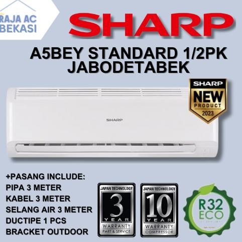 PROMO AC Sharp 1/2 PK A5BEY STANDARD FREE PASANG + AKSESORIS Raja AC Bekasi Nugi