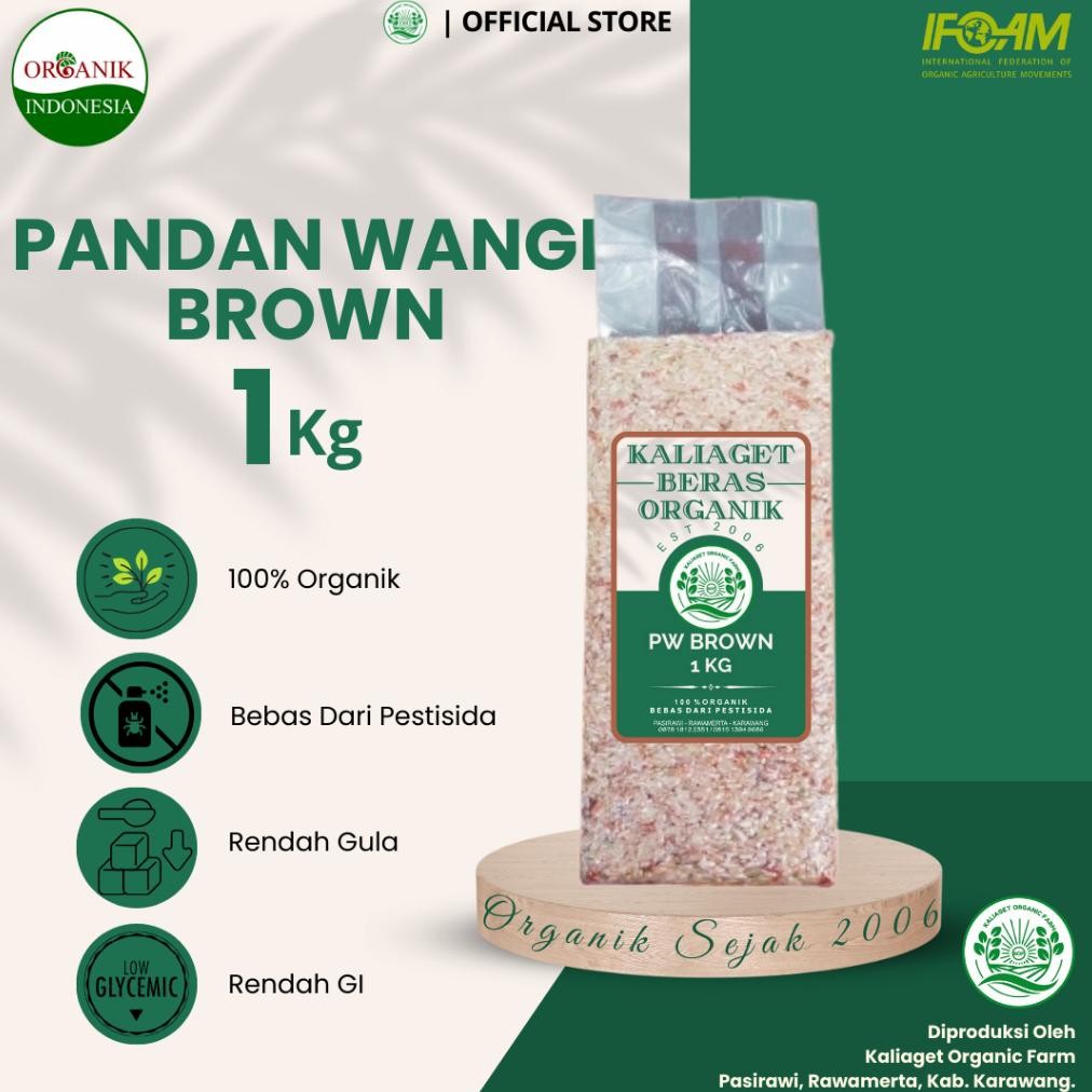 

Kaliaget Beras Organik PW Brown/Coklat 1 Kg (Pecah Kulit) Nugi