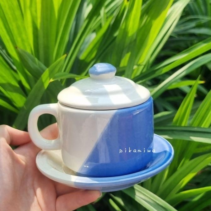 Cangkir Tatak Keramik Tutup Two Tone Cangkir Keramik C Cangkir Keramik Cangkir Lucu