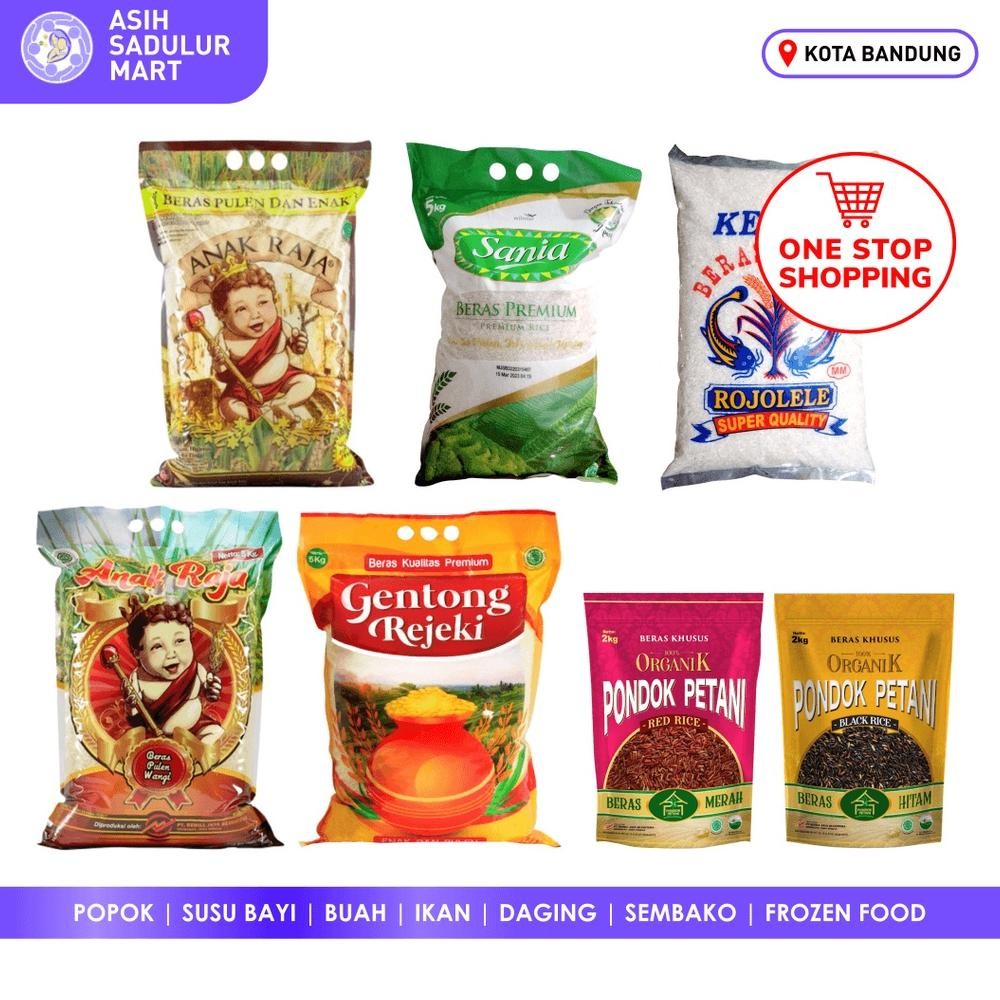 

Beras Premium 5KG Pulen / Anak Raja / Gentong Rejeki / Rojolele / Sania Bandung Nugi