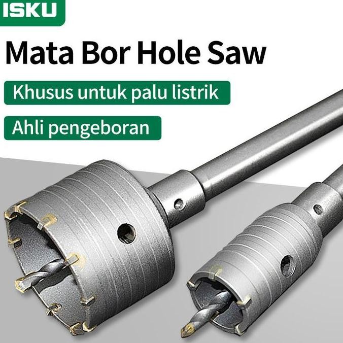 Isku Mata Bor Hole Saw Lubang Tembok Beton/Hollow Core Saw Beton/Pelubang Beton Tembok Pipa Drill Bi