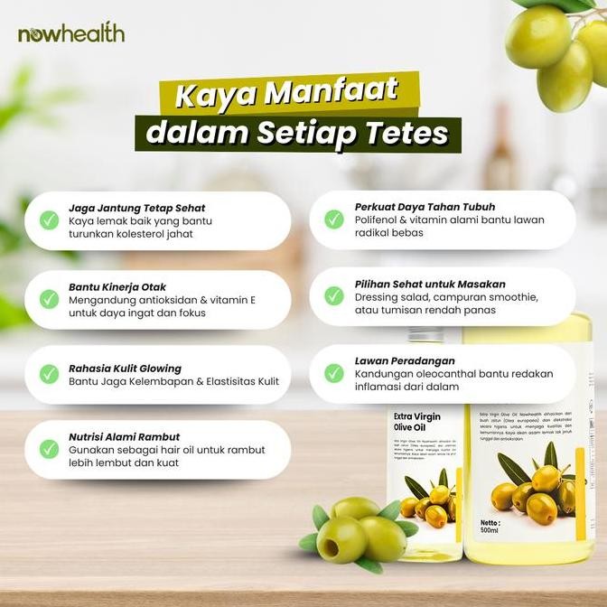 

Minyak Zaitun Extra Virgin Nowhealth 500Ml - Olive Oil Organik Premium Diskon!