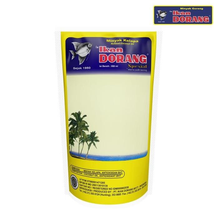 

Ikan Dorang Coconut Cooking Oil Pouch 950Ml - Minyak Goreng Kelapa Asli Diskon!