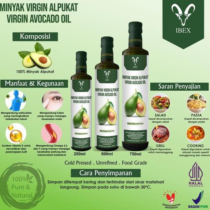 

Ibex Virgin Avocado Oil 750Ml - Minyak Alpukat Cold Pressed Diskon!