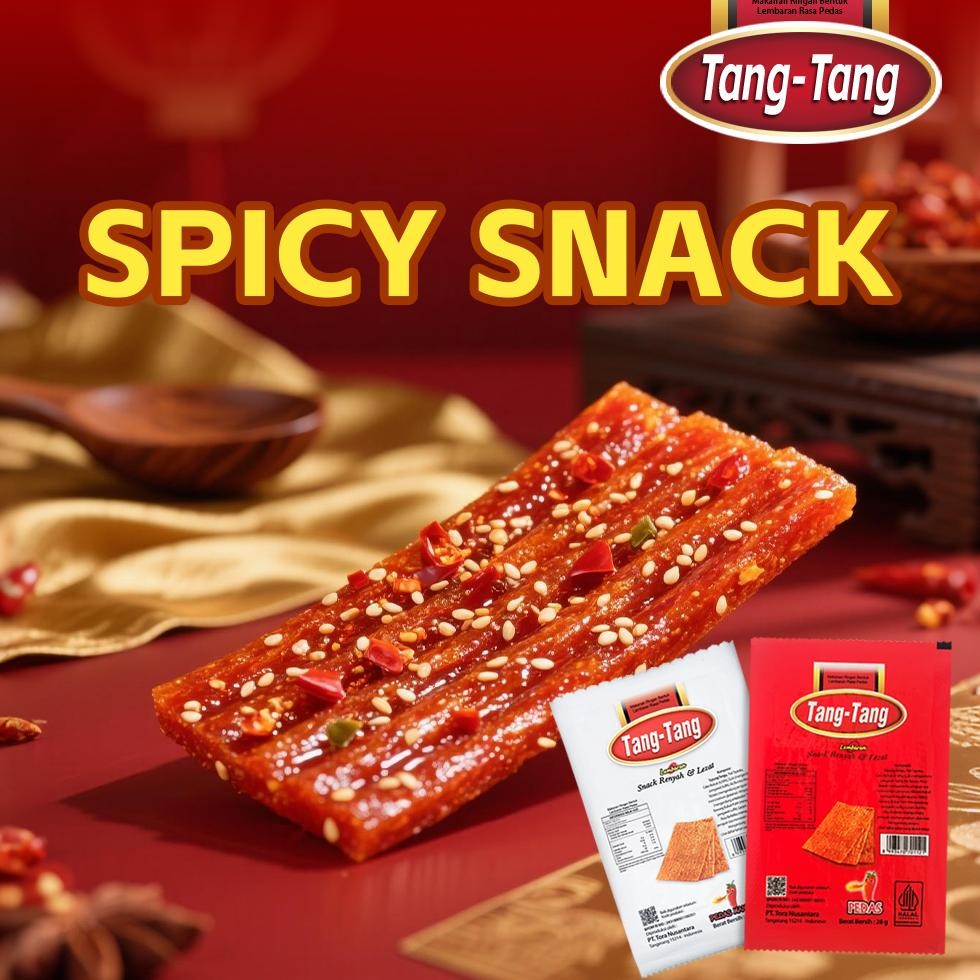 

READY STOCK Tang Tang 10Pcs Snack Pedas Renceng Juicy Cemilan Snack Halal Dengan Rasa Pedas Halal Dan Bpom