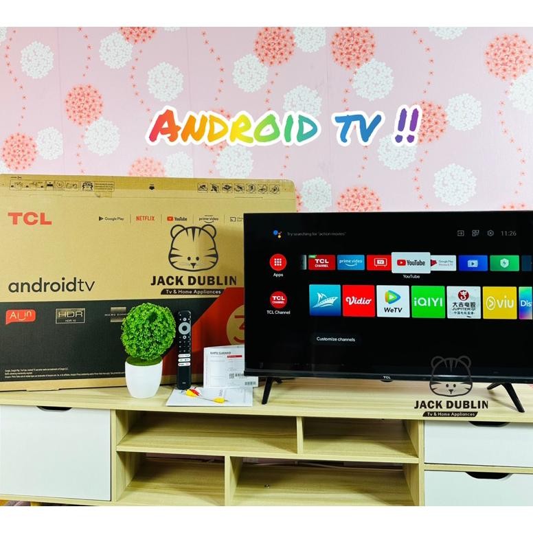TV LED TCL 32 Inch 32L4B Android 11 YouTube Netflix Layar Garansi Resmi Nugi