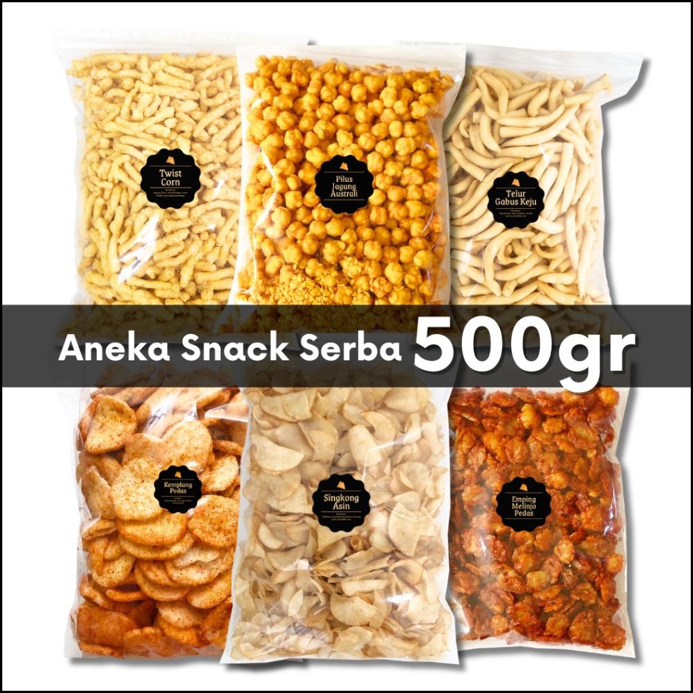 

READY STOCK [DELISH SNACKS] Aneka Snack 500 Gram Part 2 / Grosir Kiloan / Cemilan Camilan Bal Grosiran