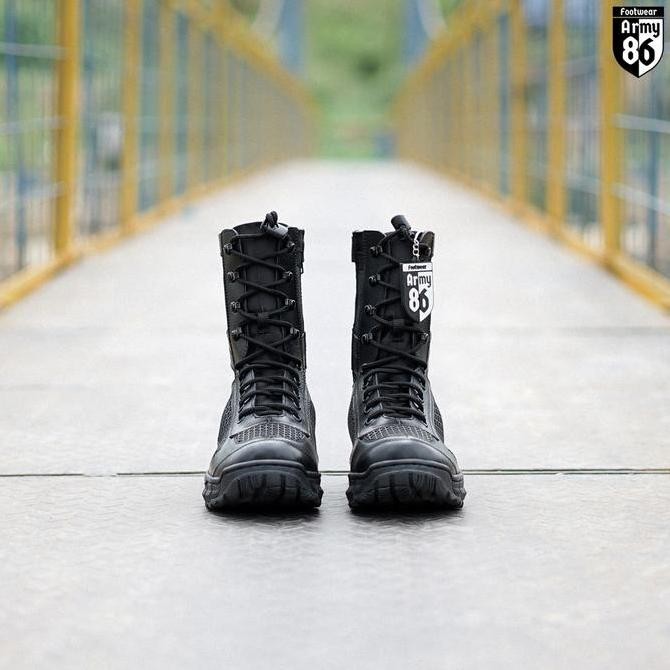 ARMY86 Sepatu PDL TNI POLRI SATPAM MODEL RAIDERS Boots pria outdoors Karet
