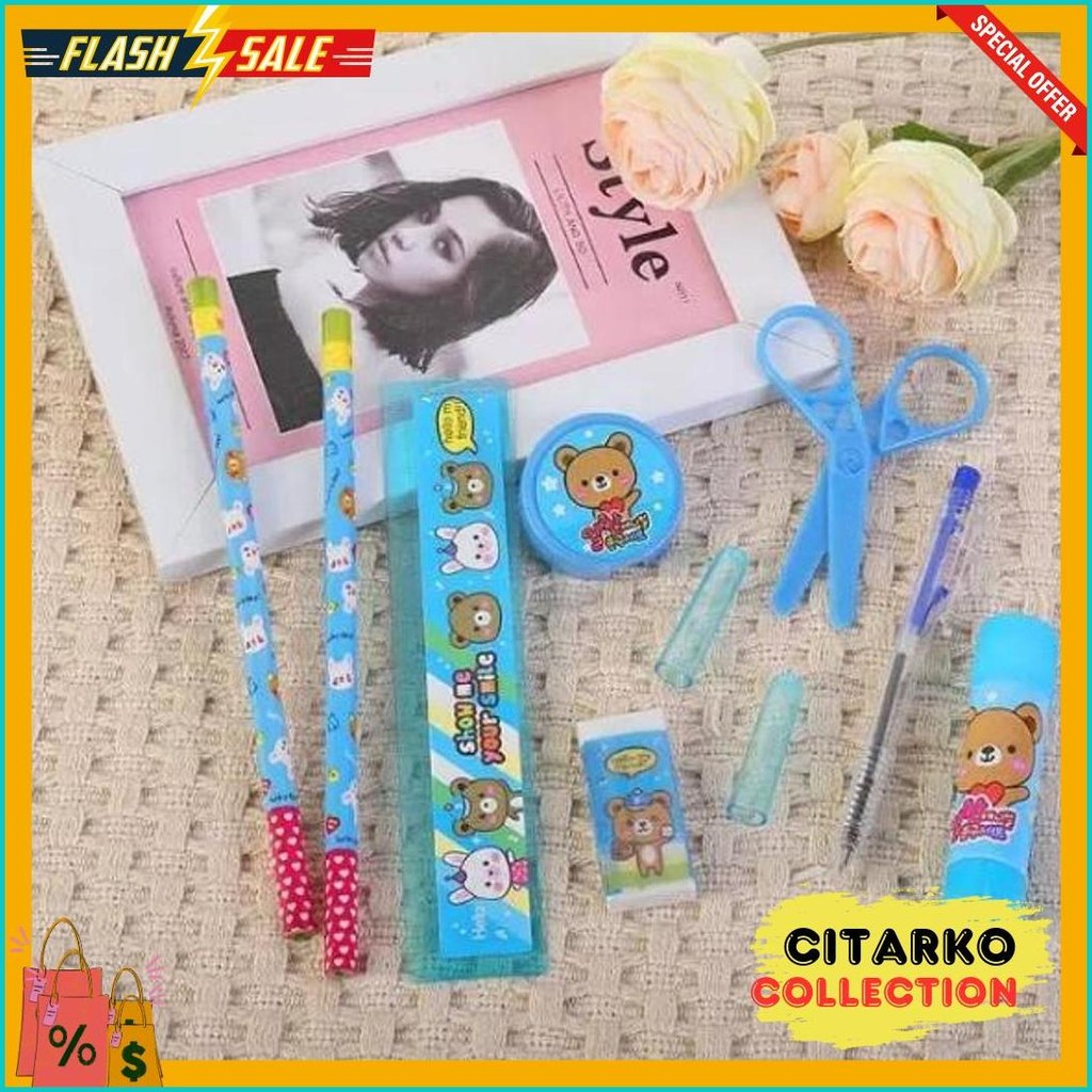

Wtbs Paket Alat Tulis Set 8In1 Stationery Set Study Set Anak Karakter Set Alat Tulis Anak Tk Diskon
