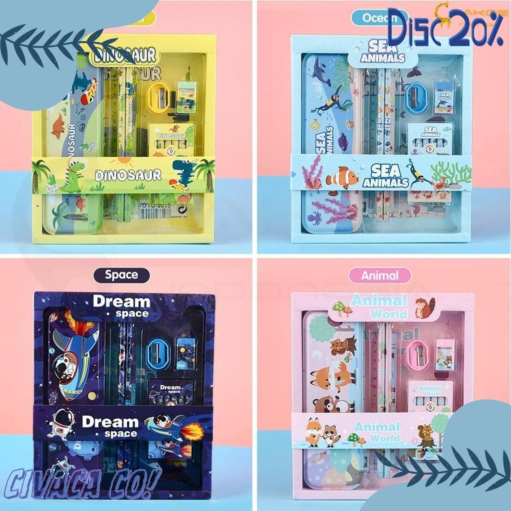 

Lakoe Kotak Pensil Anak Set Stationery/Alat Tulis Kotak Pensil Karakter/Alat Tulis Set Lengkap Diskon Setengah Harga