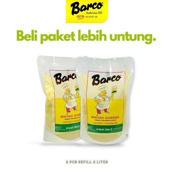 

Paket Barco Minyak Goreng Kelapa 2X2L Refill - Coconut Oil Hemat Diskon!