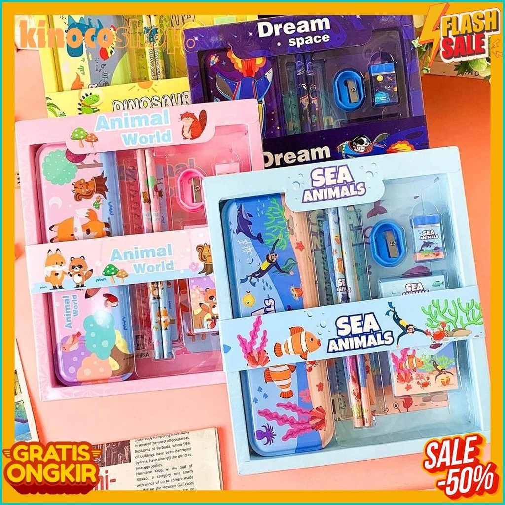

Idoon Stationary Set Kotak Pensil Anak Set Stationery Alat Tulis Kotak Pensil Karakter Terlengkap Dan Termurah