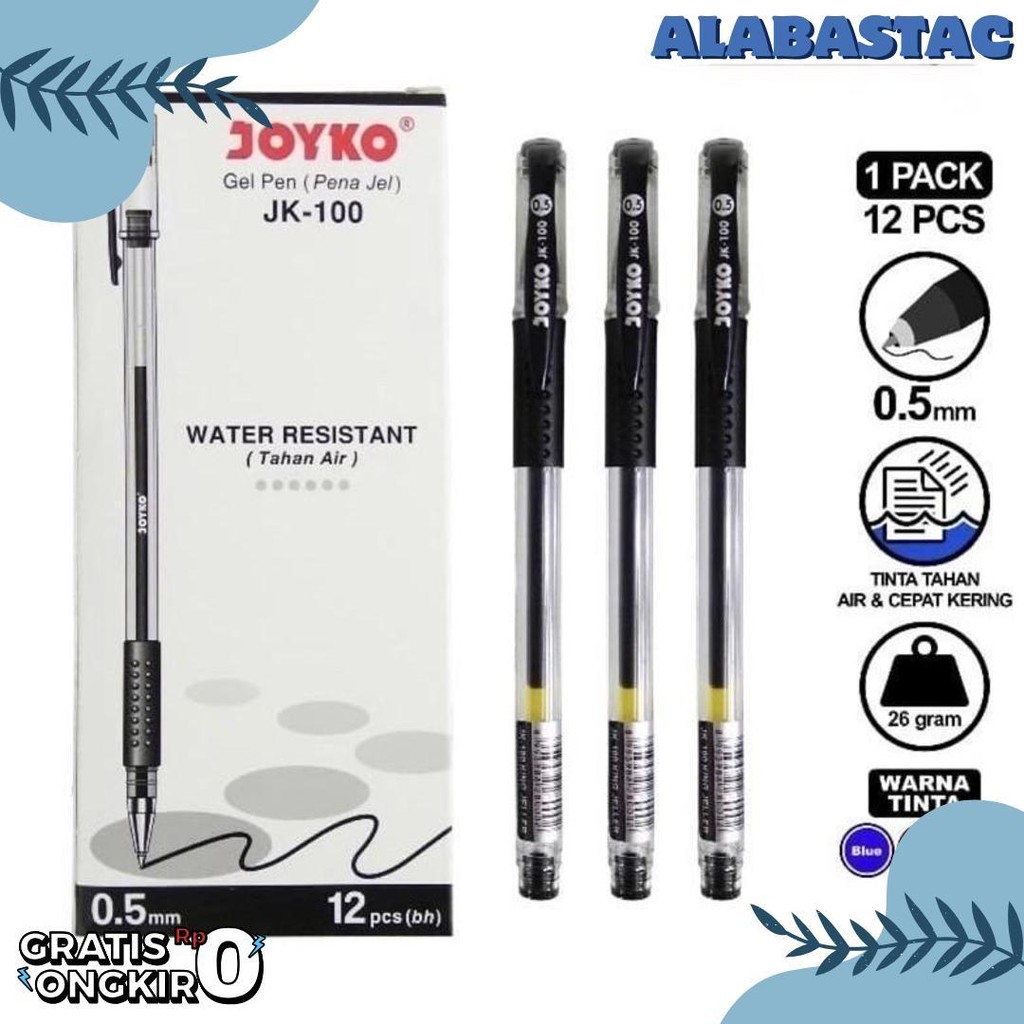 

Pulpen Gel Joyko Tahan Air 0.5M Jk - 100 ( 1 Pack Isi 12 Pcs) Diskon Setengah Harga