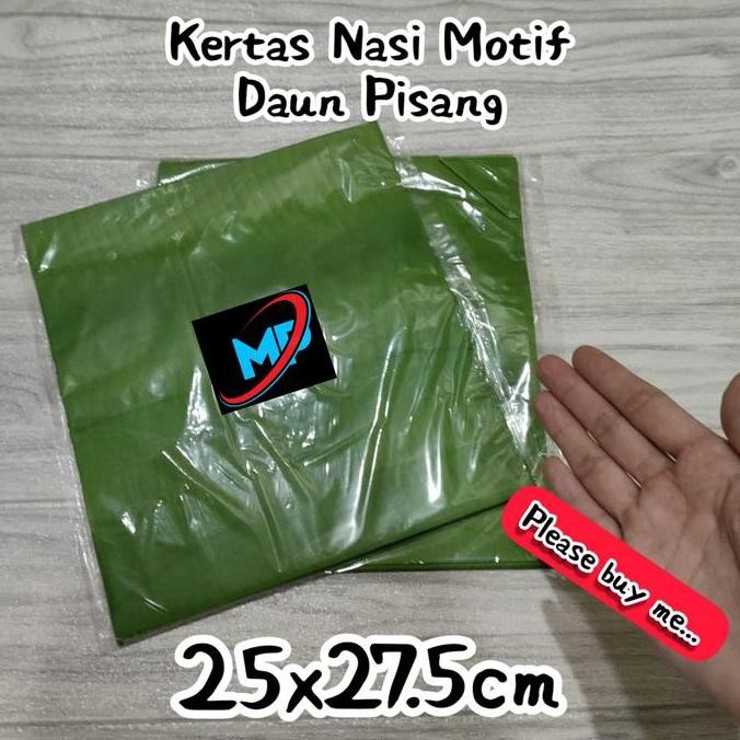 [ 100 PCS ] Kertas Nasi KFC LAMINASI Motif DAUN PISANG ~ FOOD GRADE.