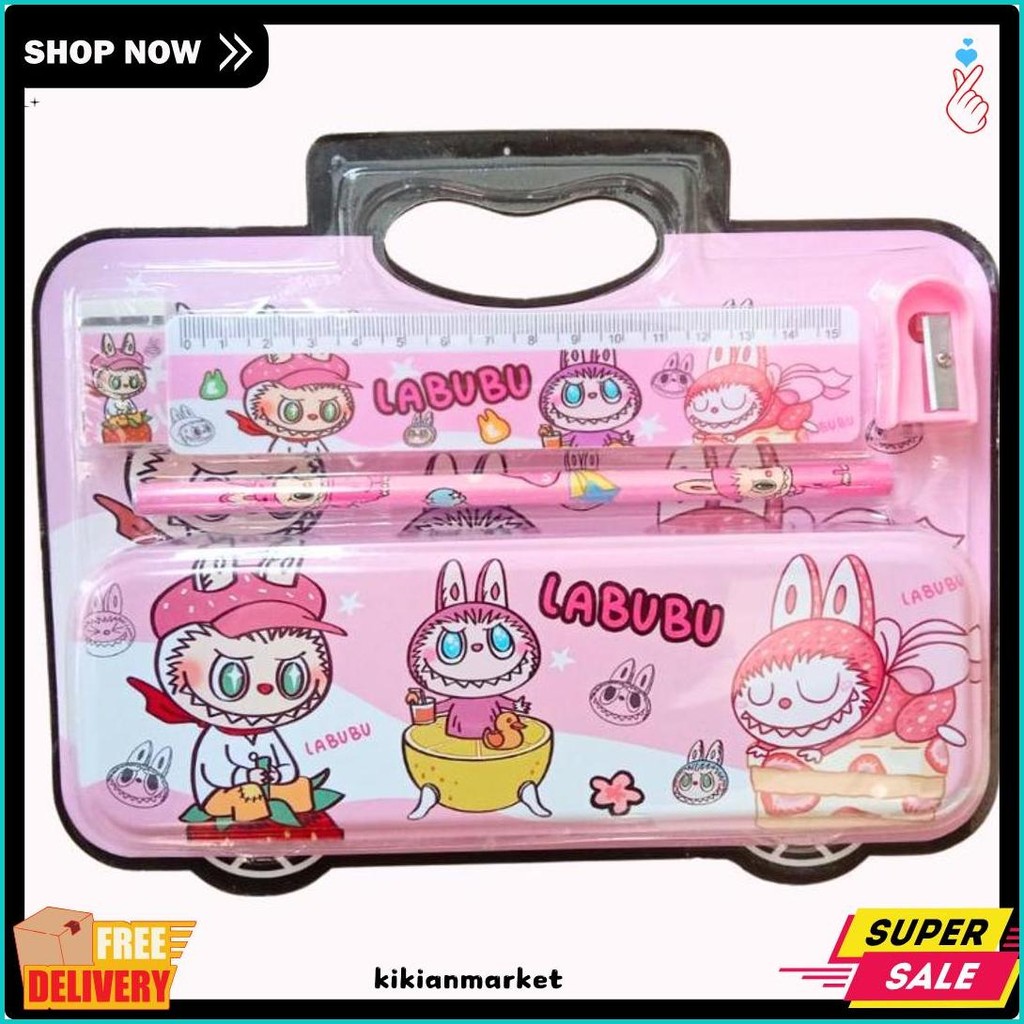 

Paket Alat Tulis Sekolah 5 In 1 Motif Labubu Capybara Stationary Study Set Kotak Pensil Penggaris Penghapus Rautan Pensil Lucu Diskon Setengah Harga
