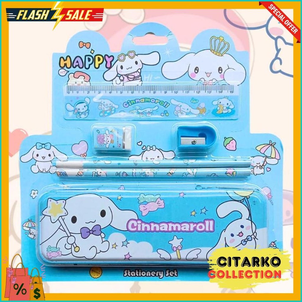 

Stationary Set Alat Sekolah 6 In 1 Lengkap Lucu Kado Ulang Tahun Motif Sanrio Kuromi Cinamon Melody Terlaris! Produk Ini Banyak Dicari