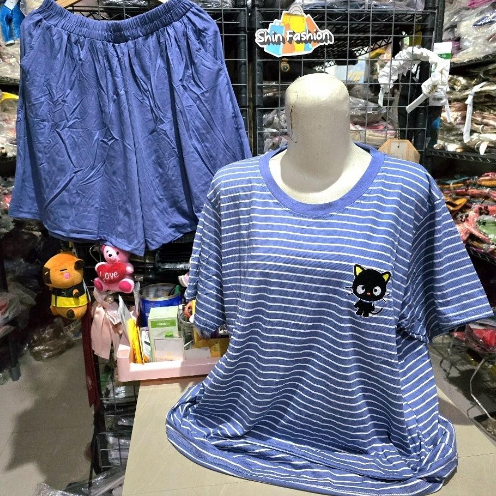Setelan Wanita Baju Tidur Celana Pendek Jumbo Zola