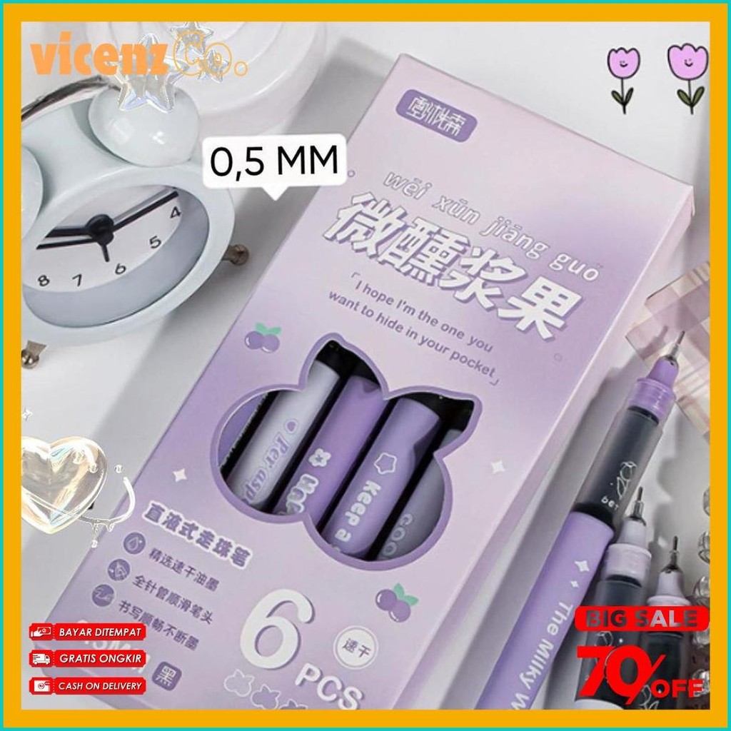 

1 Set 6 Pcs Pulpen Gel 0,5 Mm Motif Purple Butterfly Aesthetic Qith Simple Qoptes Of Life / Pulpen Aesthetic Flash Sale! Diskon Hingga 70%